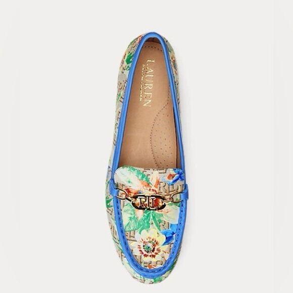 RALPH LAUREN Averi II floral Monogram Jacquard Loafer Flat Driving Shoe NEW - Picture 13 of 14